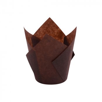 100 Stk. Backtrennpapier Gebäckkapseln tulpenförmig Ø 5x8,5 cm braun